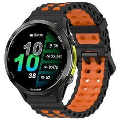 Premium Ocean Blue Silicone Wristband - 22mm Strap - Garmin 570 47mm (Black orange)