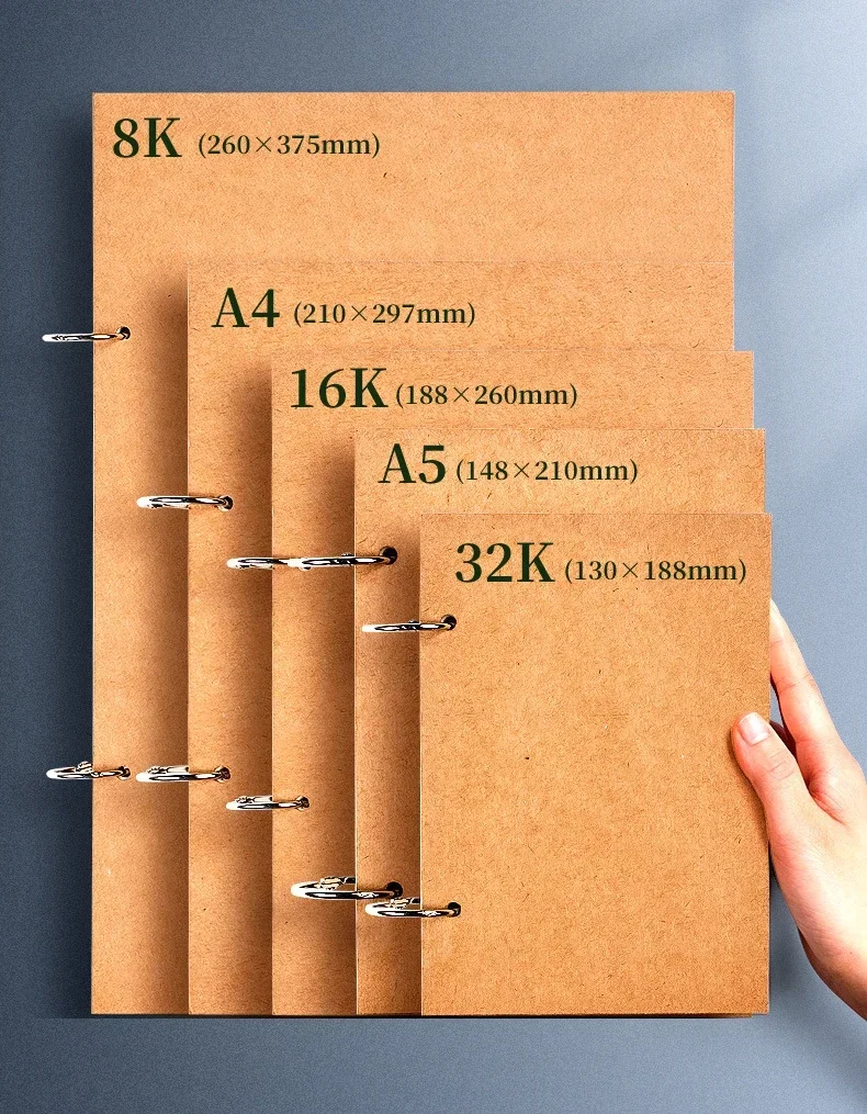 Drawing Sketchbook Sketch Paper Professional Sketchbook A4 A5 16K 32K 8K Thick loose-leaf Sketch Paper Notebook Art School Supplies Pencil Drawing Stationery