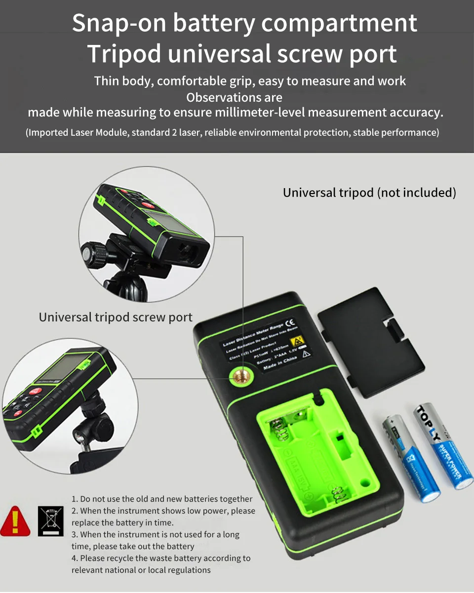 Laser Distance Meter 40M 60M 80M 100M Rangefinder Tape Range Finder Build Meas