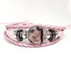 Melanie Martinez Fairy Girl Y2K Pink Leather Bracelet Glass Cabochon Button Multilayer Bangles Wristband Gift 6
