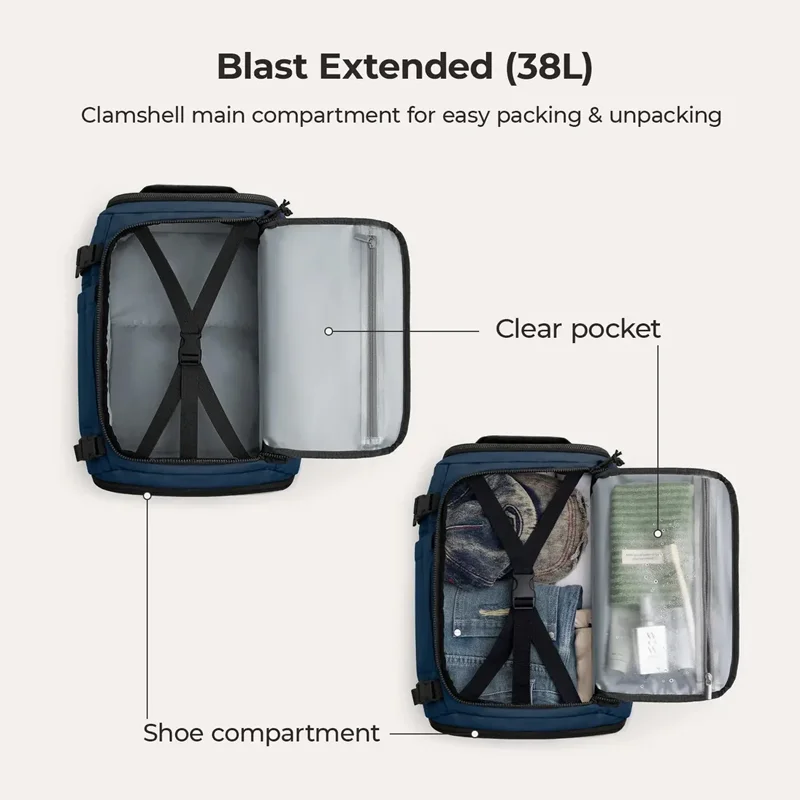 BAGSMART Extended Travel Backpack 38L Vacuum Compression Backpack Women School Laptop Bag Large Capacity Men's Backpacks 5
