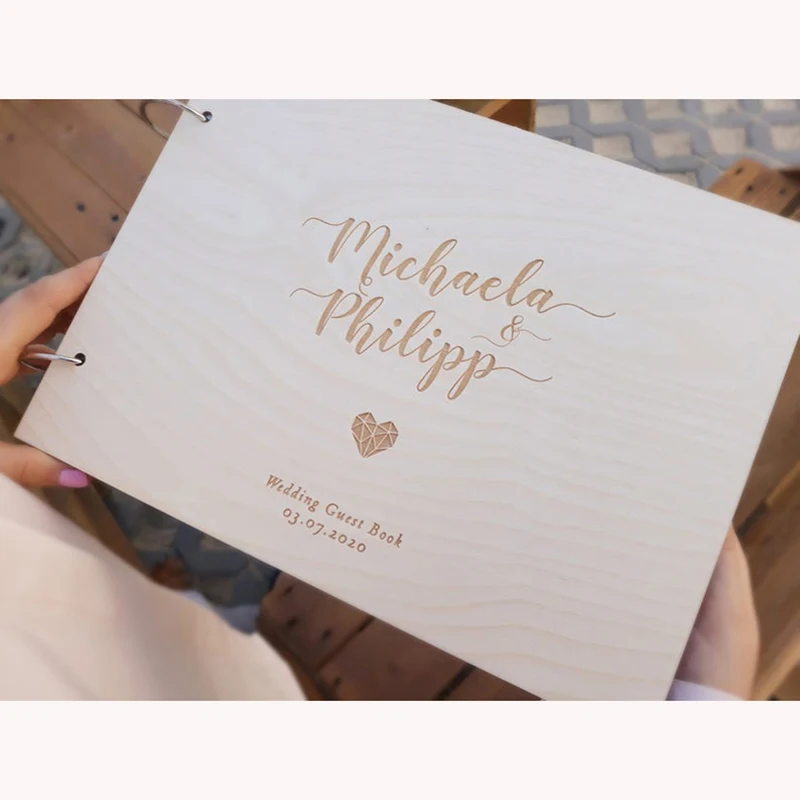 Modern Wedding Guest Book, Personalized Calligraphy Alternative Modern Guest Book, Names and Date Wedding Journal A5/A4