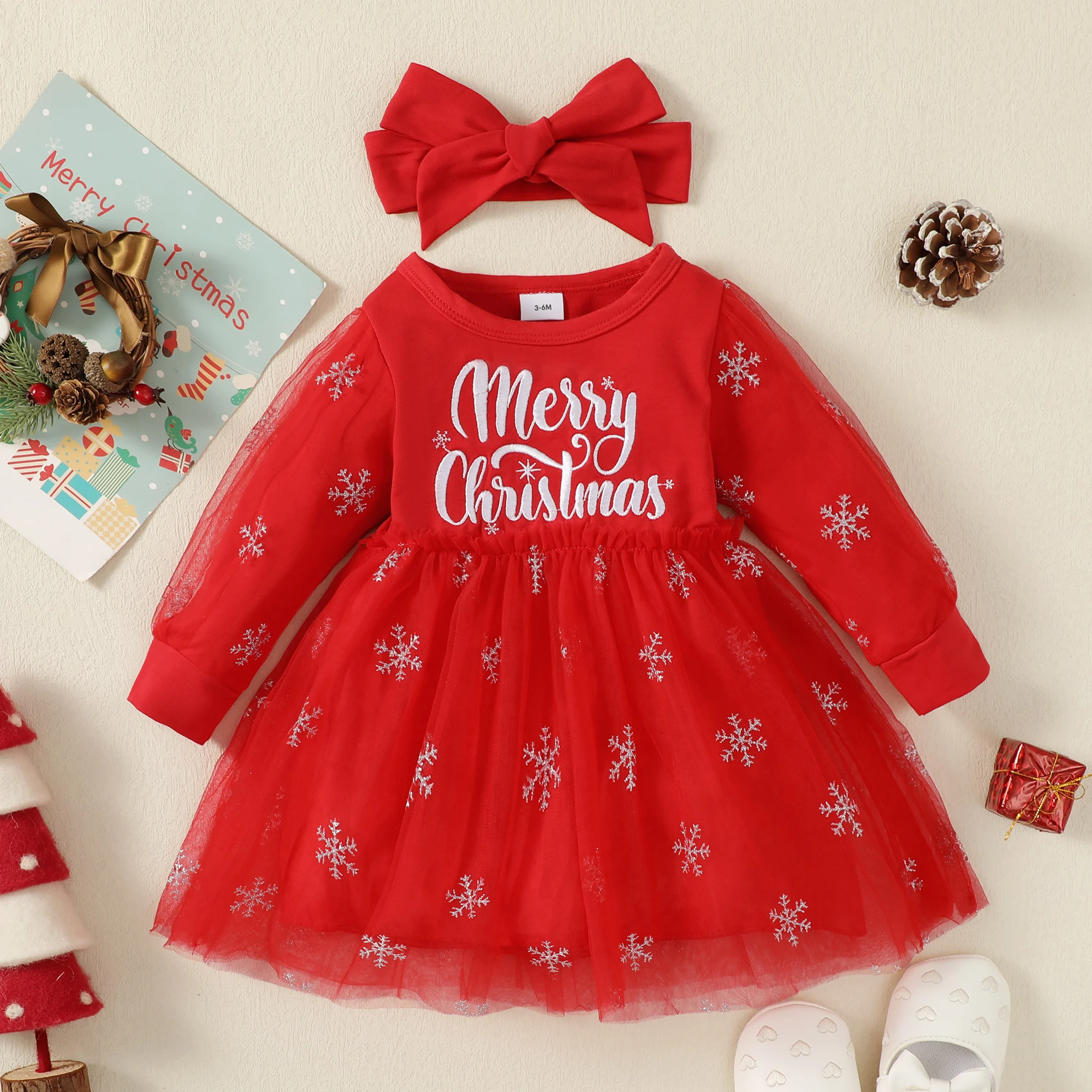 Generisch Robe De Noël Rouge Pour Petite Fille, Renne, Flocon De Neige, Pull D'hiver En Tricot, Robe Rétro Pour Fille, Bleu, 3-4 Ans