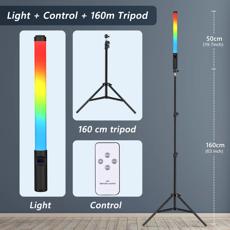 RGB Light Stick Wand With Remote Control Tripod Handheld LED Colorful Lamp With Built-in Rechargable Battery Photography Selfie peak design strap Camera & Photo Accessories