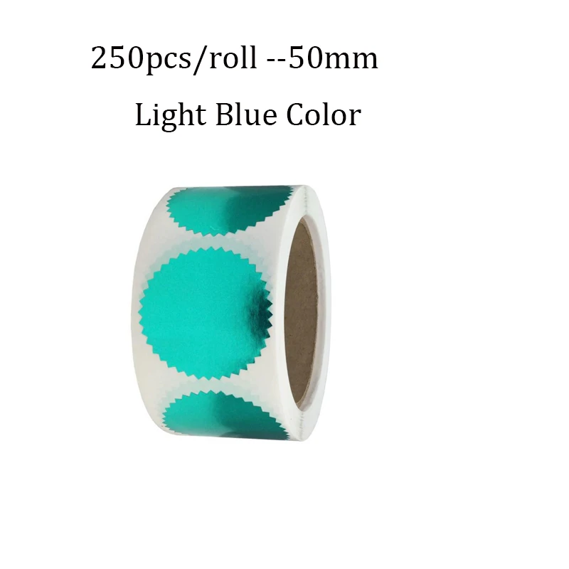 color Embosser Sticker Embossing Stamp Customize Blank Embosser Seal labels Business Sticker Reward Party Favors 250pcs/Roll