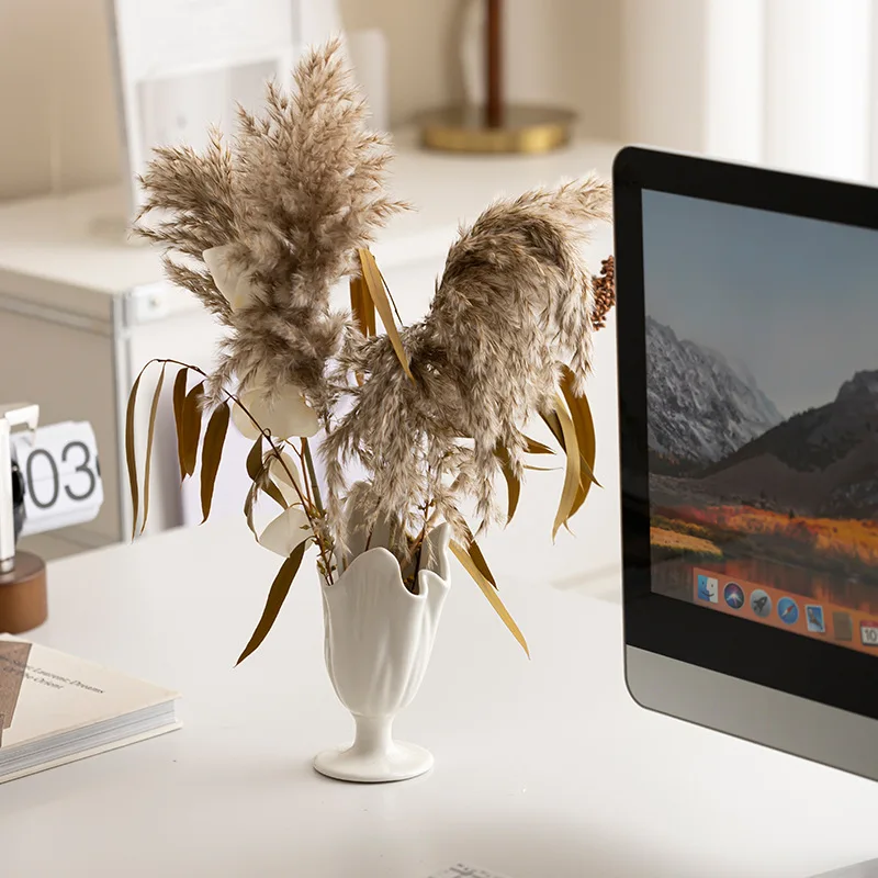 Creative Nordic Ceramic Irregular Vases, Home Living Room Desktop Office Decorations, Modern Minimalist, Flower Arrangement, 1Pc