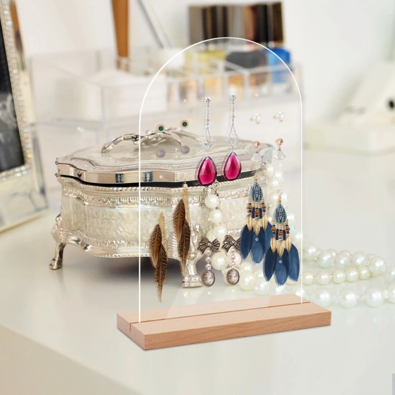 Acrylic Earring Display Holder Jewelry Retail Holder Arched Earring Holder Solid Hollow Bracket Jewelry Display Holder