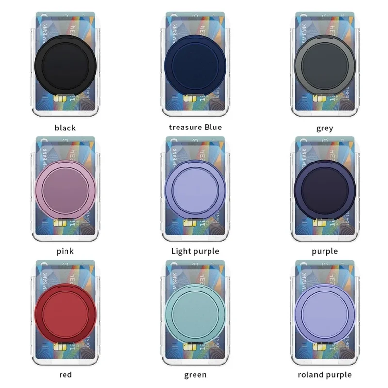 Magnetic Clear Wallet Card Holder with Ring Stand