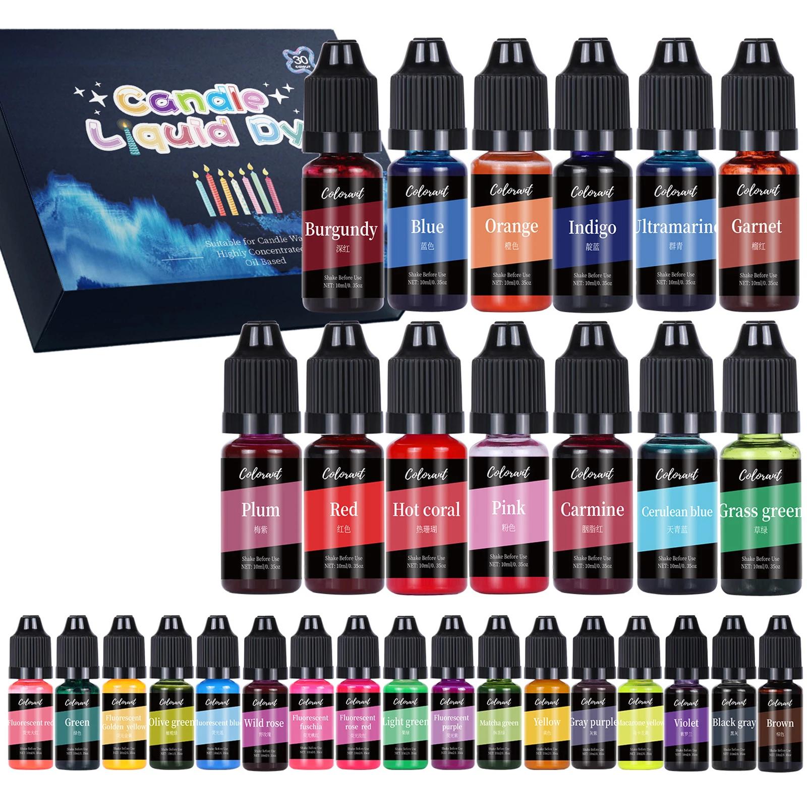 30x Candle Dye Soap Coloring Dye Highly Concentrate Beeswax Candle