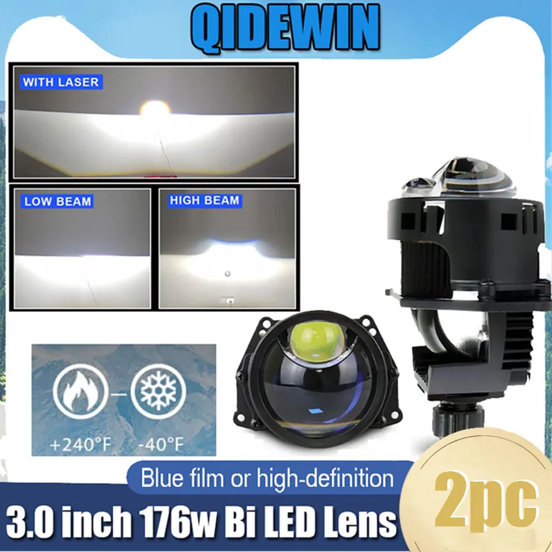 

3 Inch Bi LED Projector Lenses H4 H7 Laser Headlight Hyperboloid Light For Car Diode Lens 140W 23500LM Optics Lenticular