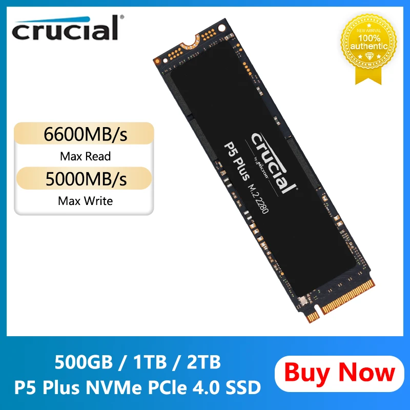  Crucial P5 Plus 2TB PCIe Gen4 3D NAND NVMe M.2 Gaming