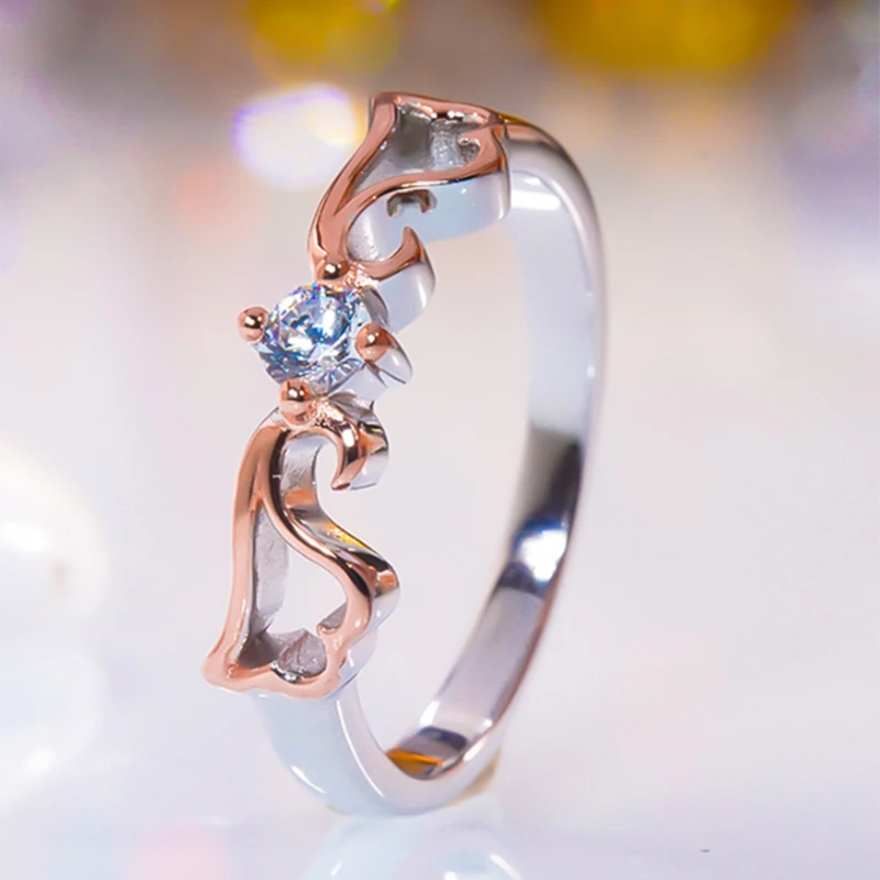 

New Luxury Angel Wings Ring For Women 925 Sterling Silver Wedding Ring Birthday Anniversary Gift For Girlfriend Fine Jewelry