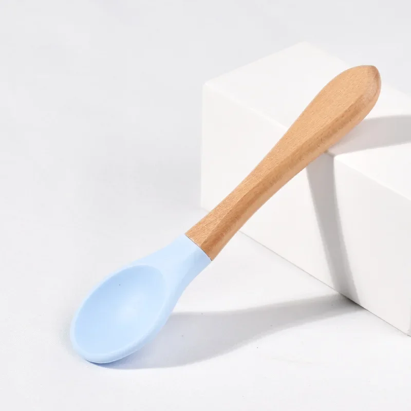 Spoons Baby Feeding Spoon Fork Wooden Handle Spoon Fork Set, Baby Plate Set - 第 15/22 張圖片