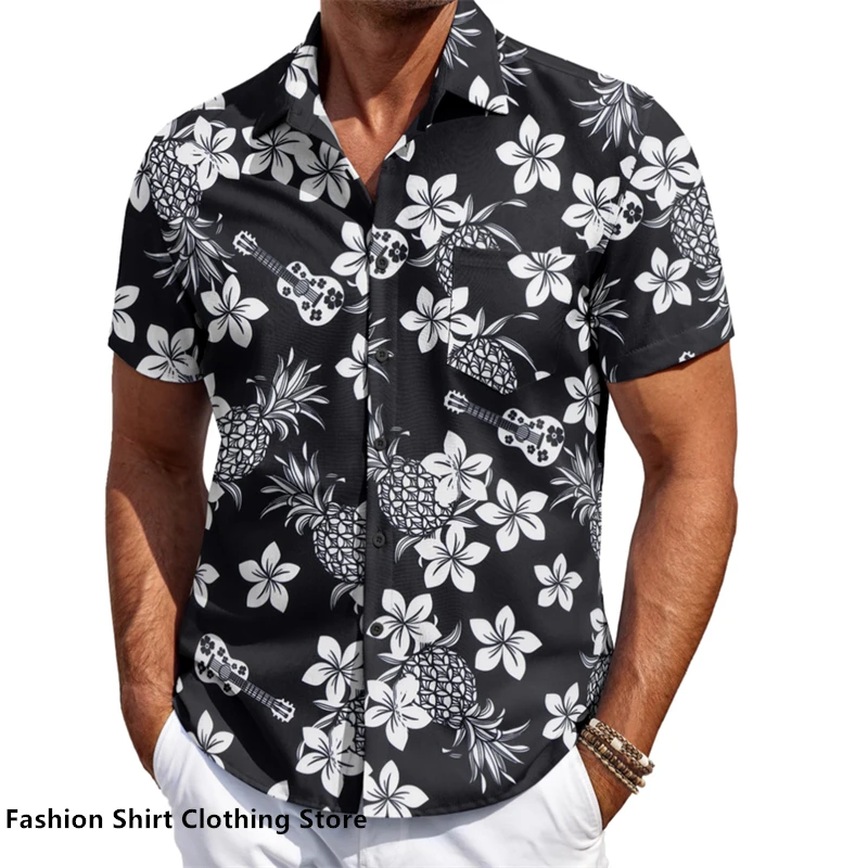 11 styles of men's shirts Hawaiian shirts short-sleeved tops Hawaiian vacation outdoor travel trendy casual clothing xs-6xl