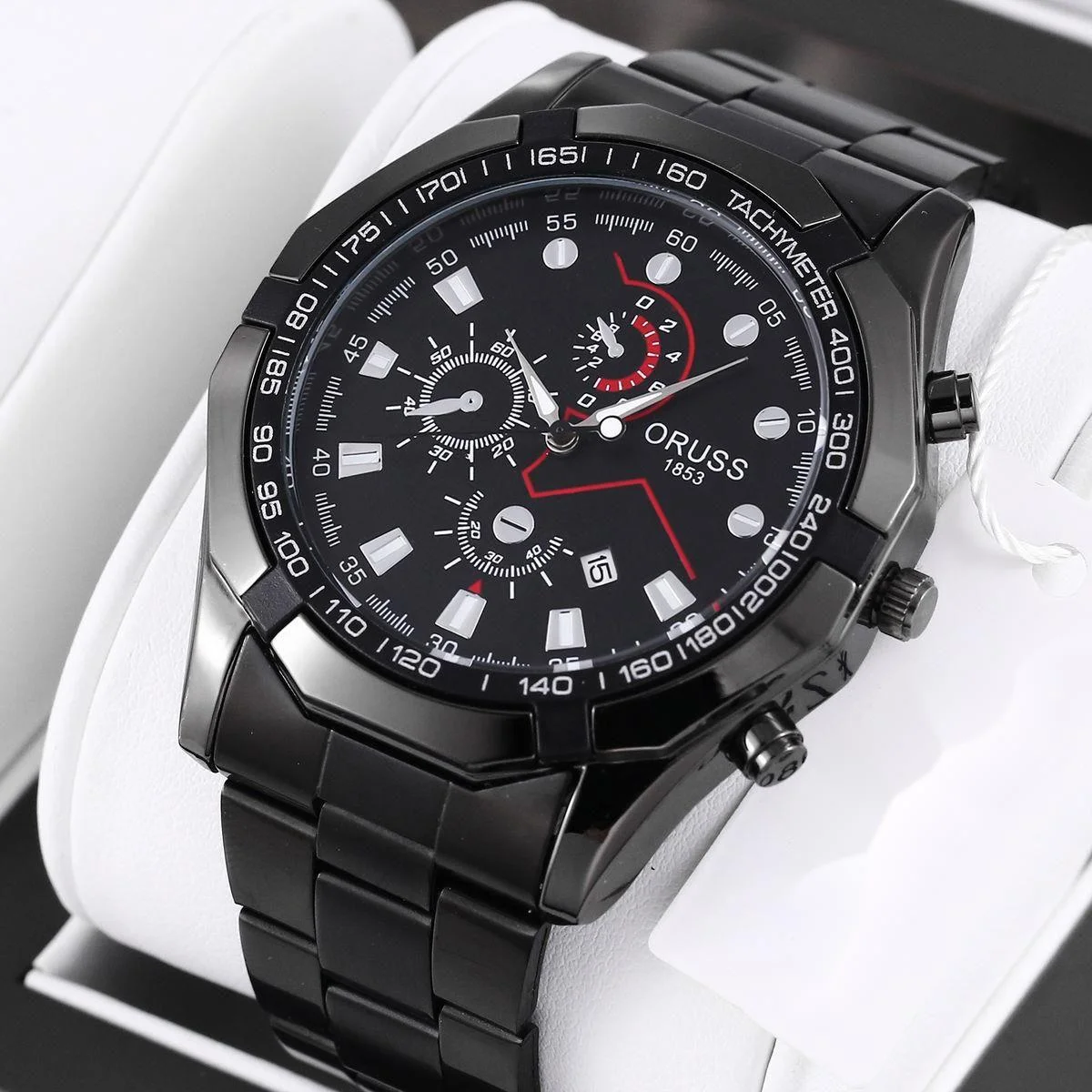 Gevril Vaughn Heren 44503 Zwitsers Automatisch Uurwerk GMT Sellita SW330 Zwart Leder Horloge