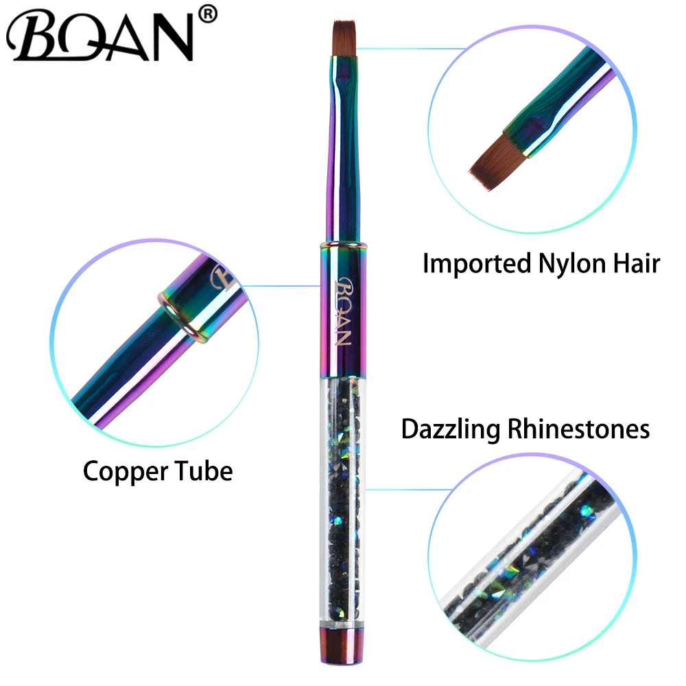 BQAN Rainbow Nail Brush Gel Brush For Manicure Acrylic UV Gel Extension Pen For Nail Polish Painting Drawing Brush Paint Tools 2