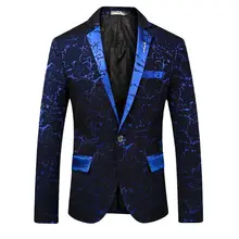 

New Fashion Pattern Suits Men's Casual Tops Korean Trend Blazer Streetwear Slim Fit Suits Jacket Clothing