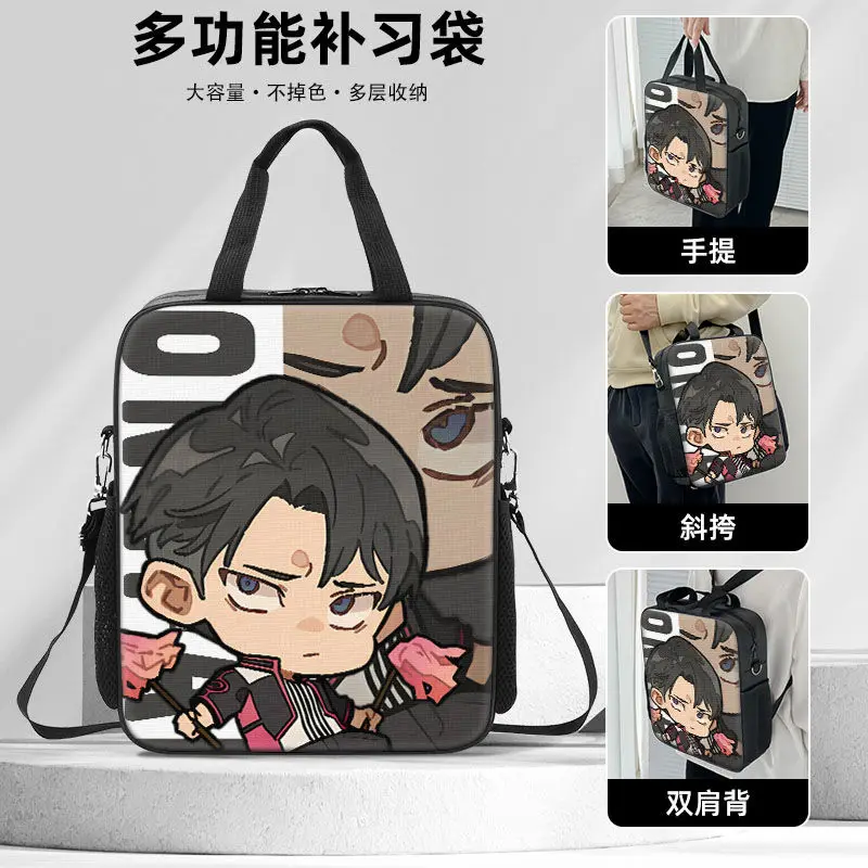 Attack On Titan Anime-Inspired Mikasa & Levi Canvas Crossbody Handbag with Large Capacity