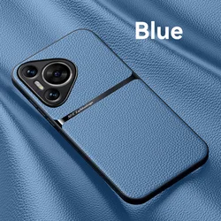 Luxury Shockproof Leather Magnetic Protective Phone Case Cover for Huawei P40 Pro (Light Blue)