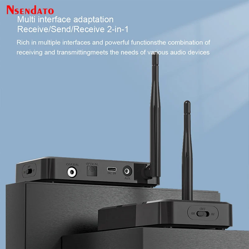 Wireless Bluetooth-Compatible V5.3 LE Audio Music Transmitter Adapter With Aptx lossless Auracast LC3 for TV 3084 headphons Game