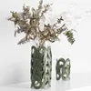 Leather Glass Vase European Luxury Home Decoration Vase Tabletop Vase Decor Leather Wrapped Hydroponic Plant Container Plantpot 4