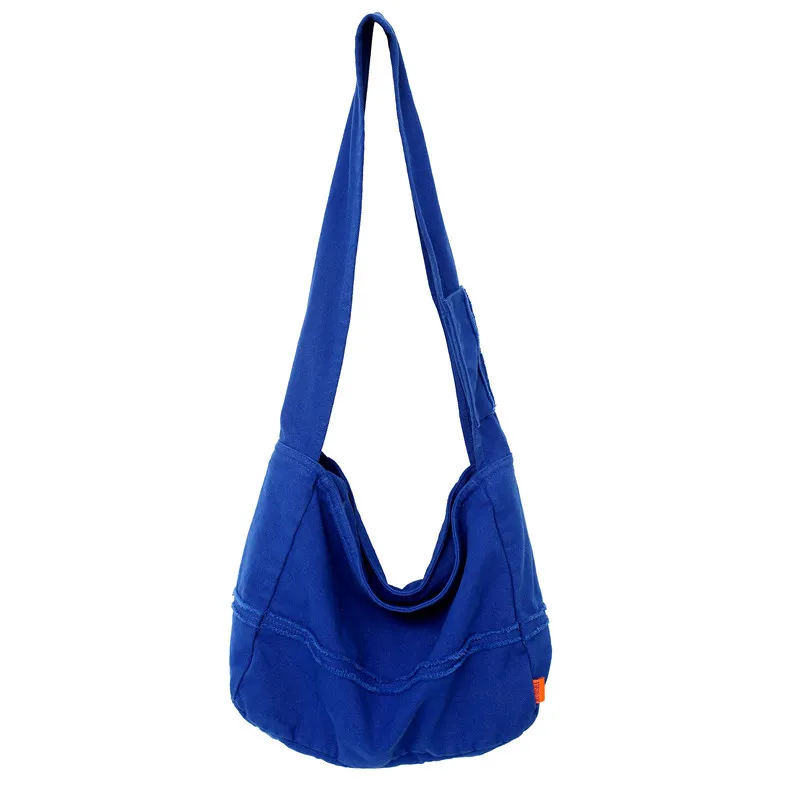 100% Cotton Female Male Teenager Casual Roomy School Book Hobo Handbag Student Fashion Woman Everyday Shoulder Crossbody Bag