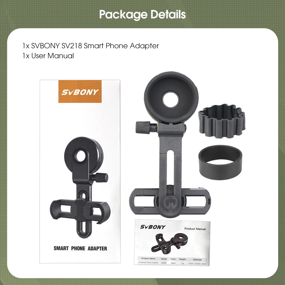 Svbony universal telefon adapter halterung kompatibel mit fernglas monokularen geeignet für sv28/sv14/sv17/sv403/sv411/sv202/sm402 – Detail 12