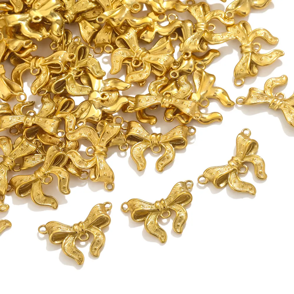 PVC 금 도금 스테인리스 스틸 활 타이 더블 루프 커넥터, 쥬얼리 제작 팔찌 목걸이 액세서리, 5 개