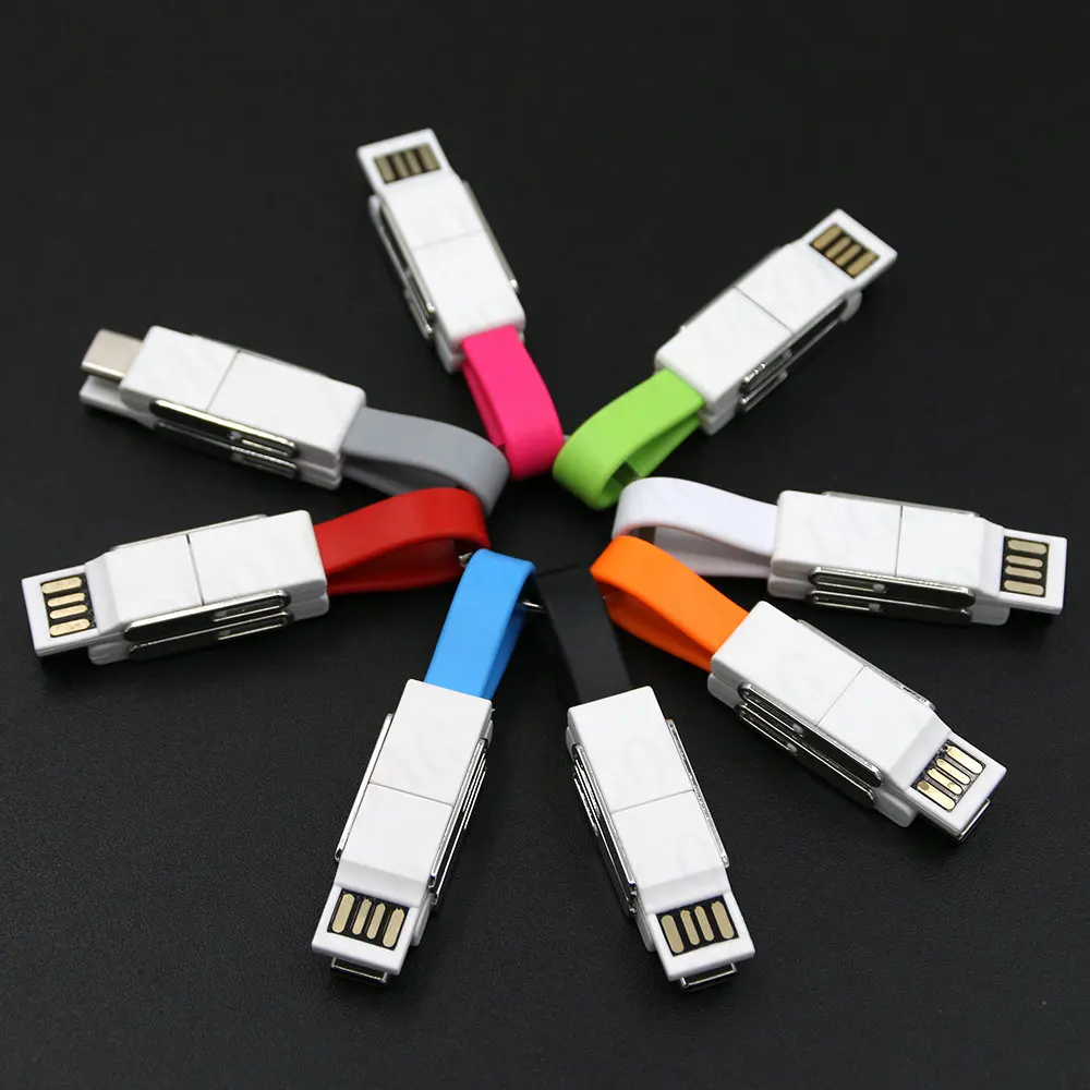 Chaveiro Magnético Cabo Usb Micro Usb Charge Wire Usb tipo c 8pin Portátil Curto Power Bank Data Cord para Iphone Android em - Imagem 2