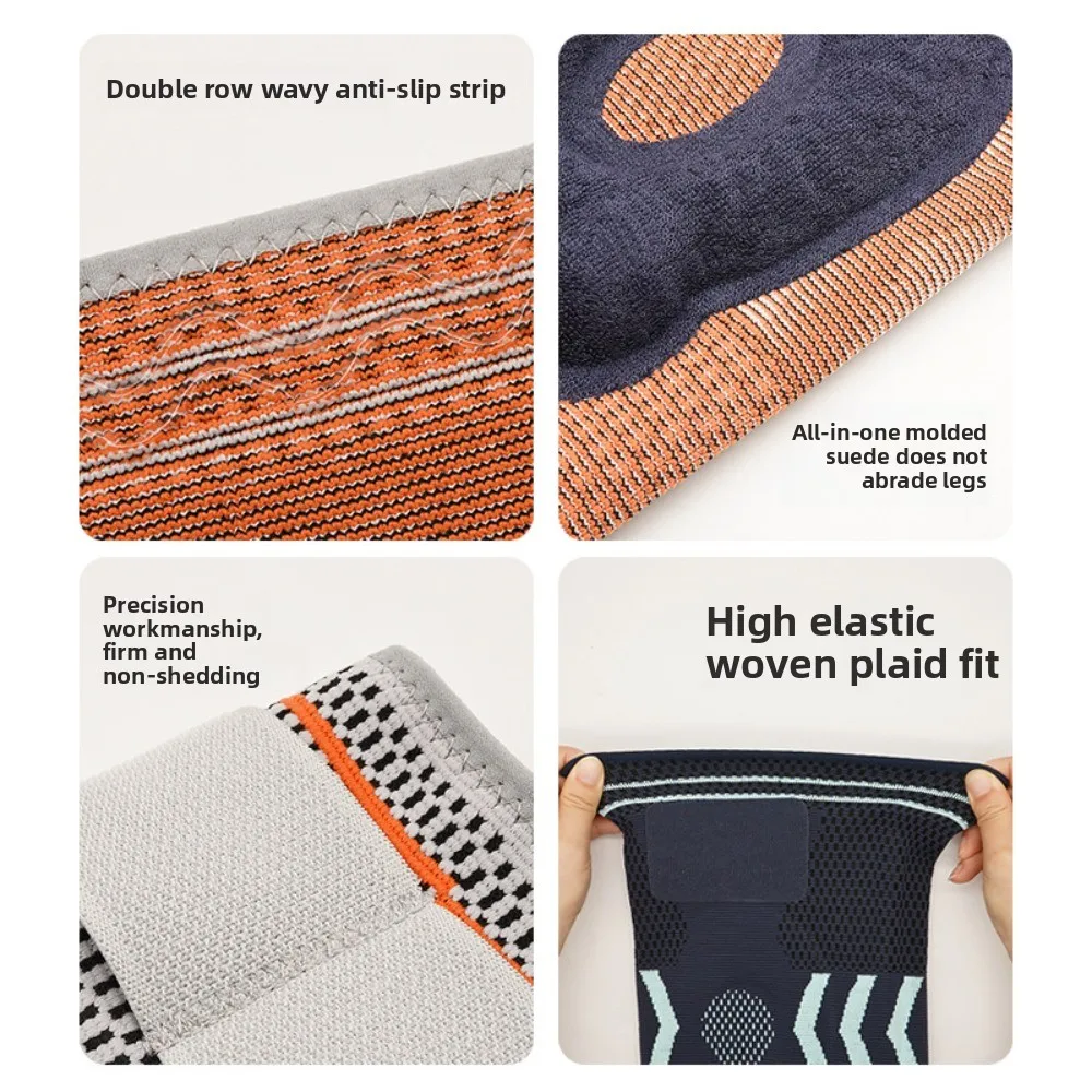 Basketball Knee Brace with Silicone Straps  Spring Support Running Cycling  Outdoor Sports Breathable Knee Protection Sleeves view 3