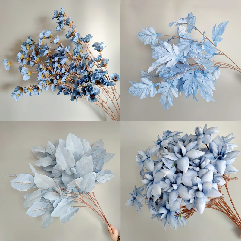 Blue Artificial Plant Flower DIY Wedding Road Guide Floral Arrangement  Layout Simulation Flower Bouquet Supplies Home