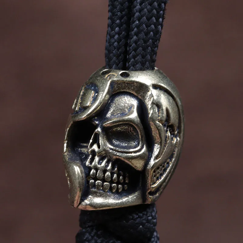 Couteau à dés en laiton, perle paracorde, lanière pendentif, lampe de poche extérieure, parapluie, corde, accessoires  18