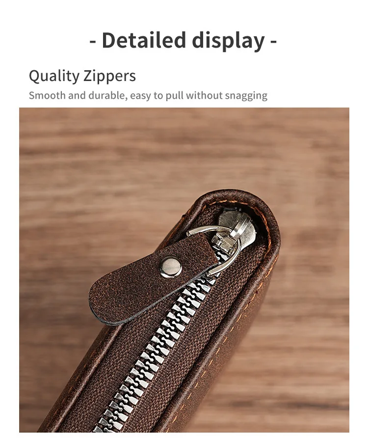 Dominator Dark Skull Herren-Geldbörse im Vintage-Stil, kurze Geldbörse mit Reißverschluss, lässige Schnalle, Taillenkette, Geldbeutel für Studenten, Geschenk – Detail 5
