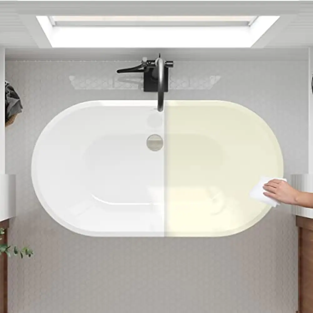 47" Acrylic Freestanding Bathtub Graceful Oval Design cUPC Certified Drain Kit Lightweight & Durable Available in Multiple 5