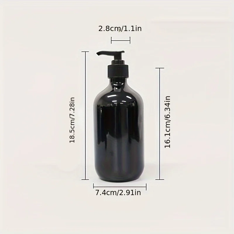 2pcs 500ml Shampoo Shower Gel Packaging Bottle Round Shoulder Push Type Lotion