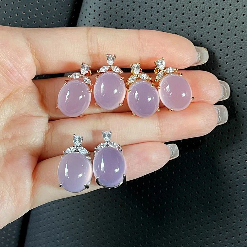 Triple Chalcedony Druzy Earrings