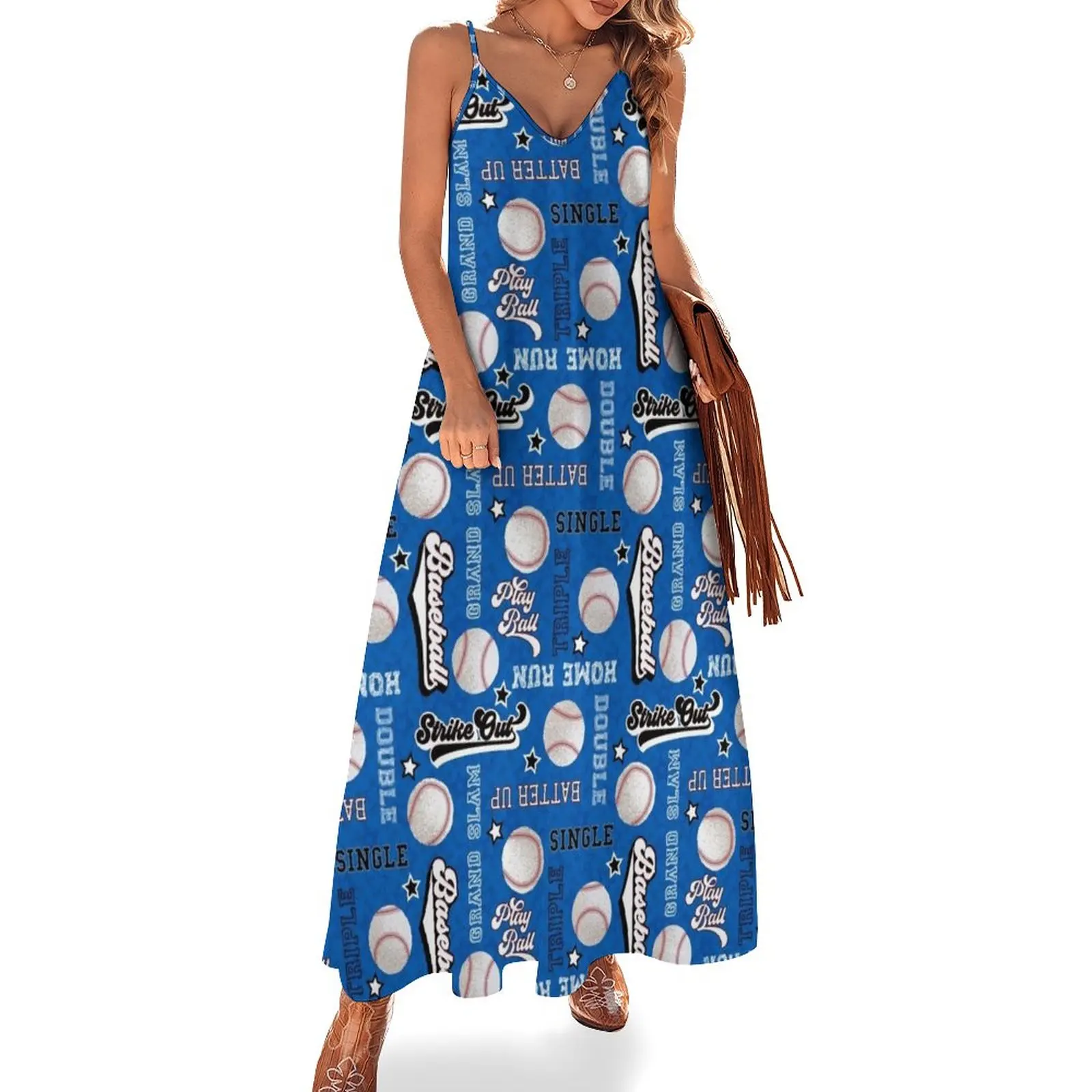 

New Baseball Hall of Fame - Blue Sleeveless Dress women's clothing trend 2023 women clothes purple dress