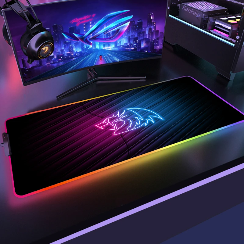 Alfombrilla de ratón Rgb para ordenador, accesorios de escritorio Redragon, alfombra para teclado de jugador, alfombrilla de Juegos de ordenador portátil, alfombrilla de ratón retroiluminada Xxl Led