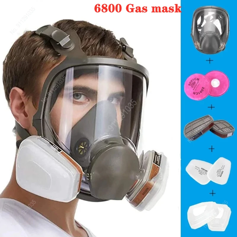 27 In 1 6800 Industrial Painting Spraying Respirator Gas Mask 2 In 1 Suit Safety Work Filter Dust Full Face Mask dust mask gas mask dustproof respirator respirator filter face respirator gas respirator half face respirator mask