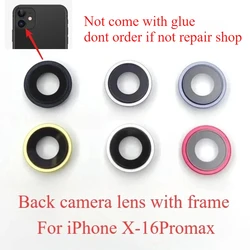 Enhanced Rear Back Camera Lens with Frame Bracket and Metal Ring Bezel - Replacement Phone Part - Blue (13Pro 13Promax)