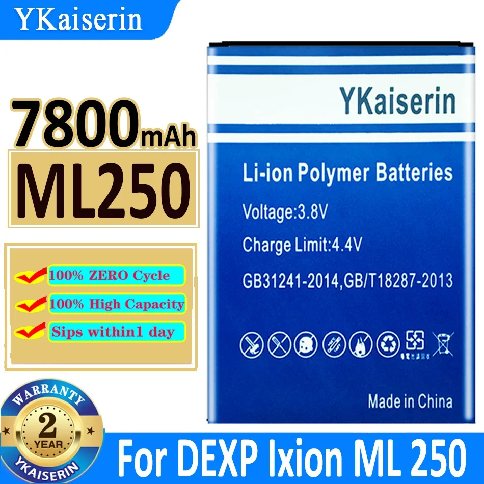 

Аккумулятор ykaisсеребрин 7800 мАч ML250 для DEXP Amper M Ixion ML 250 / DEXP Ixion AMPER E Ixion Bateria