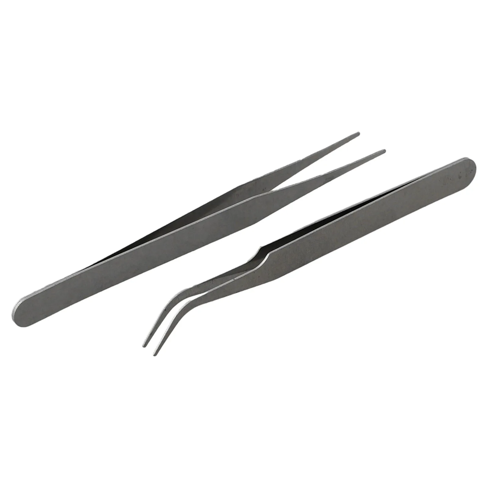 Tip Tweezers 2pcs Tweezers Anti-magnetic Curved Straight Dismantling Hand Tool Set Mini For Picking Up Parts