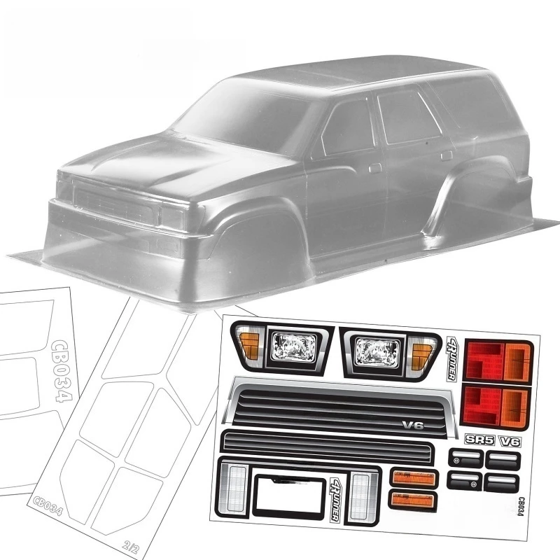

RC Rock Crawler Body 1/10 RC4WD Trail Finder 2 4RUNNER Clear Lexan Car Shell w/ Light Decal Sheet &Window Mask