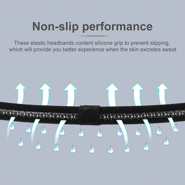 4 Pieces Thick Non-Slip Elastic Sport Headbands Hair Headbands,Exercise Hair and Sweatbands for Women and Men 6