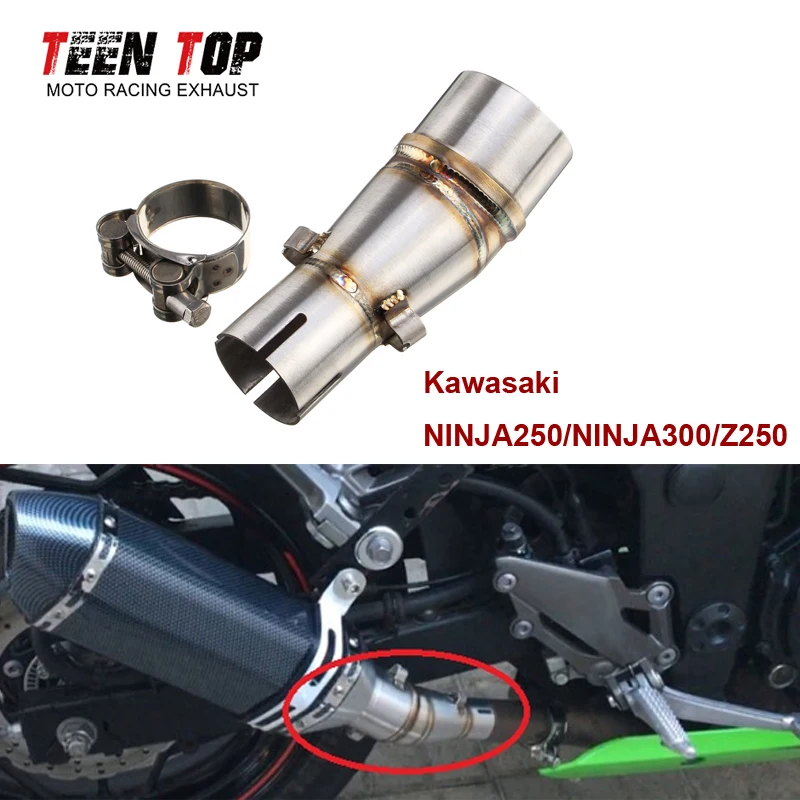Motorcycle Exhaust Middle Pipe Muffler Link Escape Exhaust Adapter For Kawasaki NINJA250 NINJA300 Z250 2013-2016 Moto Elbow - Image 5