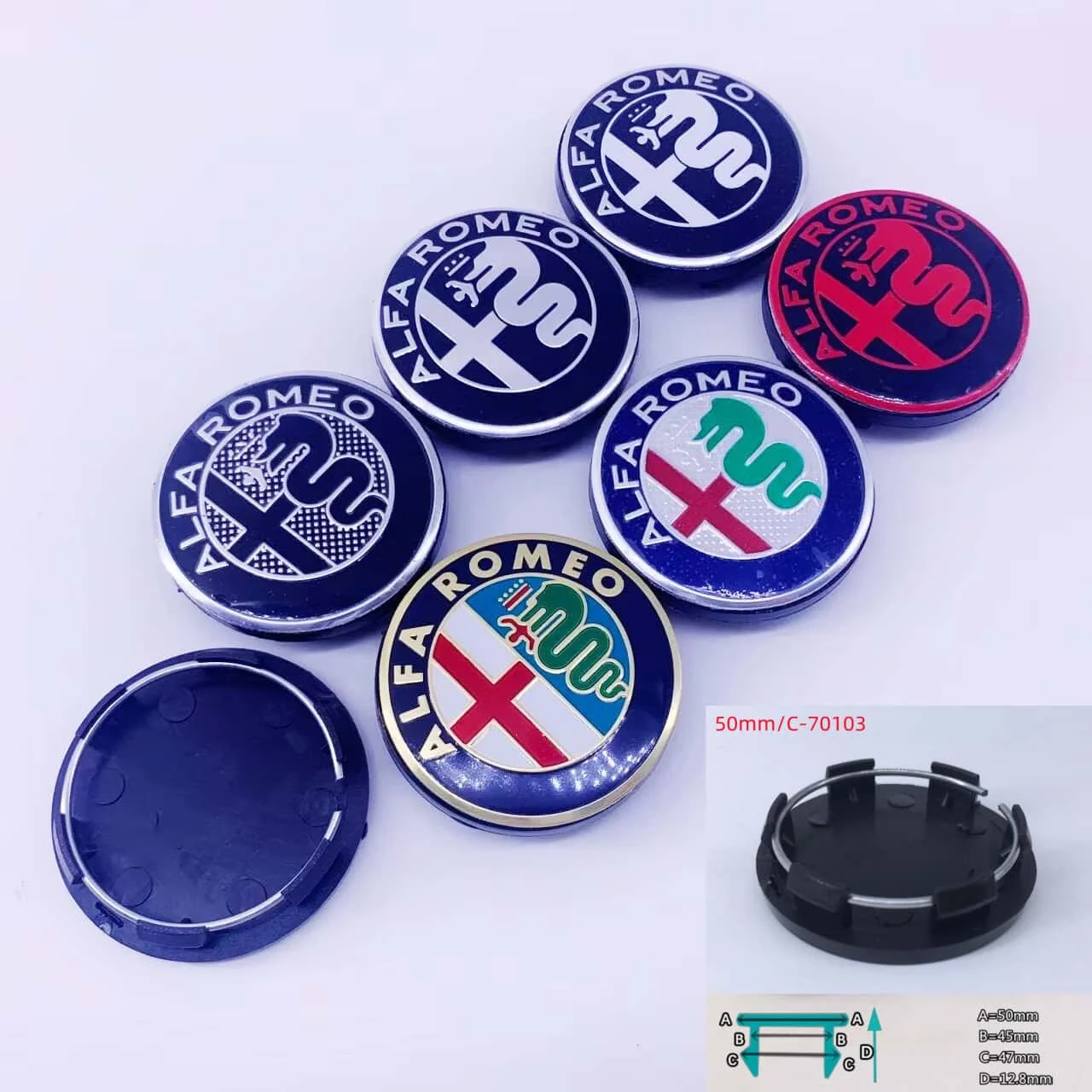 10pcs 50MM Premium Wheel Hub Cover Logo Decoration