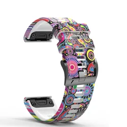 Smart Silicone Printed Wristband Bracelet, QuickFit Design, 22mm/26mm Watchband for QuickFit 26mm (G)