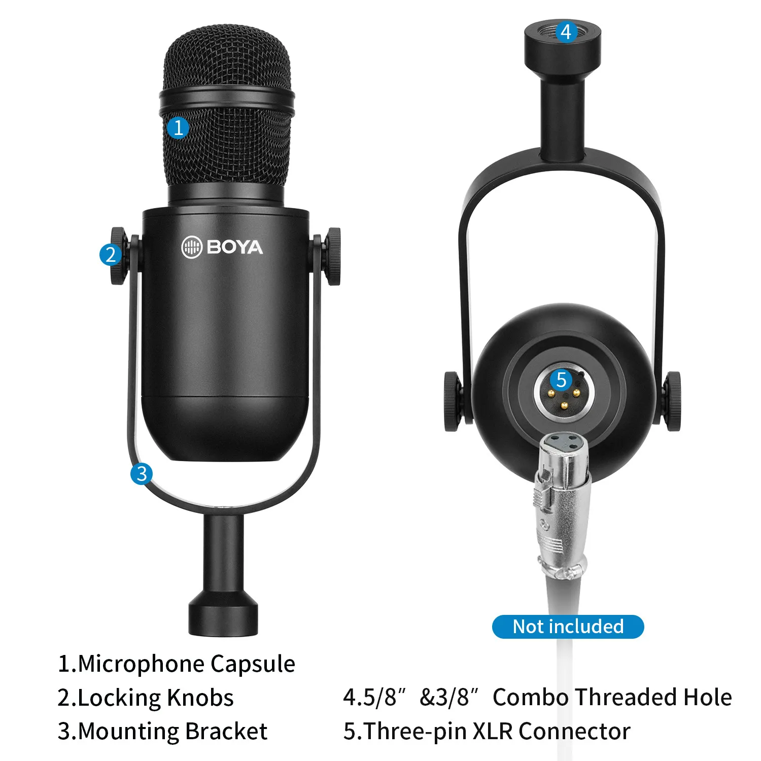 BOYA BY-DM500 Dynamic XLR Podcast Microphone