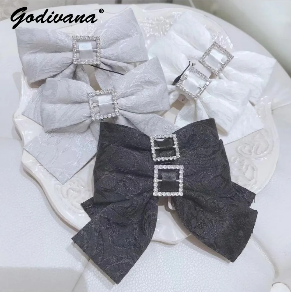 

Japanese Barrettes Lady Cute Vintage Lace Rhinestone Buckle Small A Pair Of Hairclips Side Hairpin Headwear Tiaras Accessories