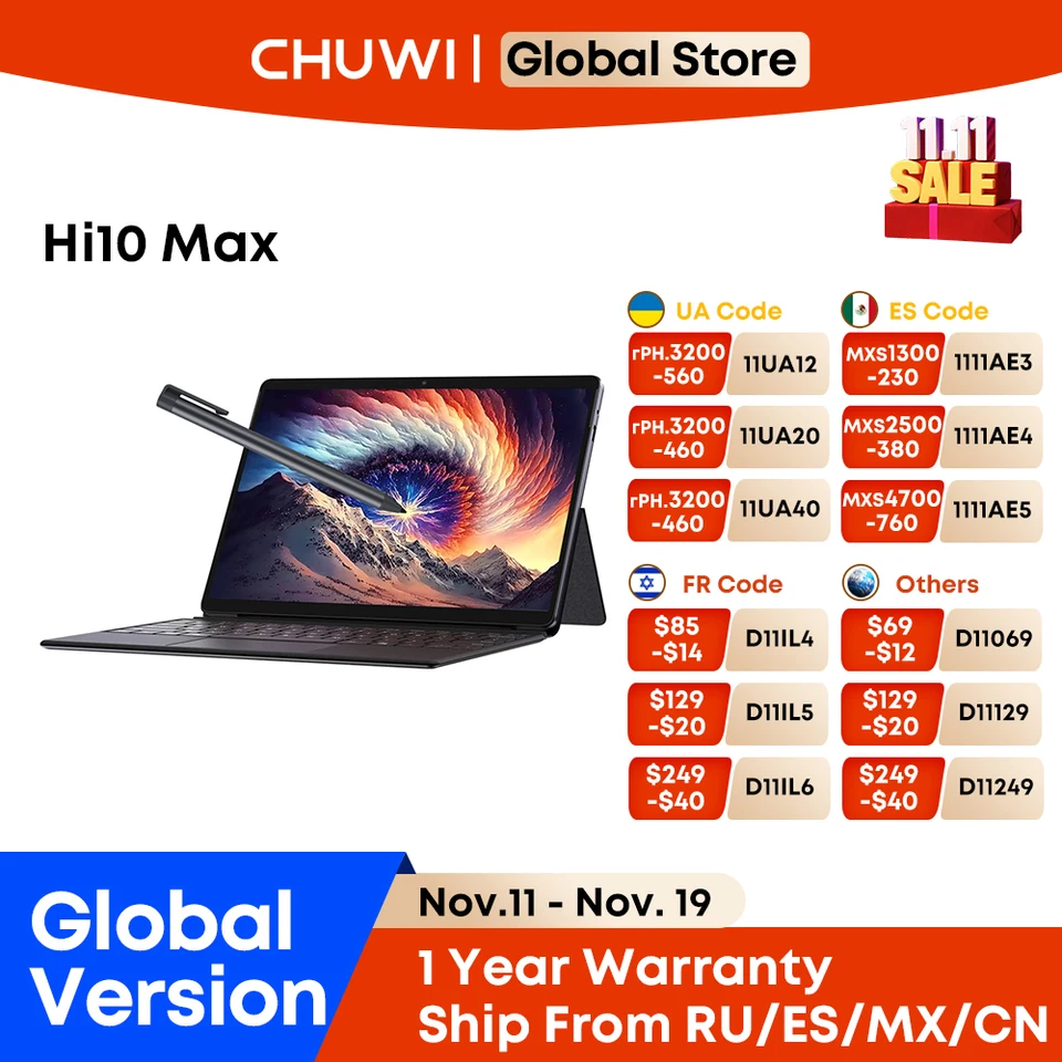 Chuwi Hi10 Max | 12.96inch FHD | Intel N100 | 12GB RAM | 512GB SSD